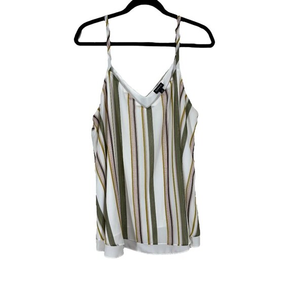 Torrid Duel Layer Vertical Stripes Flowy Cami Tank Top Women's Plus Size 2X - Picture 1 of 8